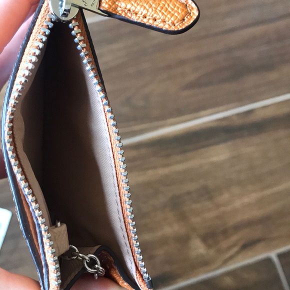 Coach Mini Skinny ID Case in Metallic Orange NWT - Picture 8 of 8